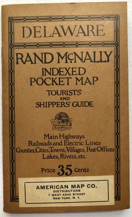 Item #H6775 Indexed Pocket Map, Tourists' and Shippers' Guide of Delaware, Railroads, Electric...