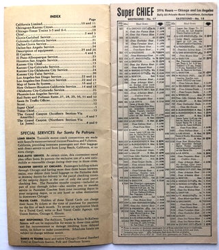 Santa Fe, Time Schedules of Principal Trains, April 27 - September 28, 1952