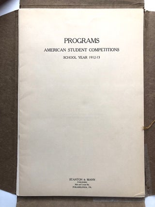 Programs, American Student Competitions, School Year 1912-13