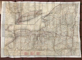 Rand McNally Indexed Pocket map, Tourists' and Shippers' guide of New York -- railroads, electric lines, post offices, express, telegraph and mail service; counties, municipal townships, cities, towns, villages, rivers, lakes, islands, creeks, etc., air service landing fields, population according to the latest official census, main highways