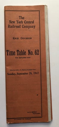 Item #H7275 The New York Central Railroad Company, Erie Division, Time Table No. 62, for employes...