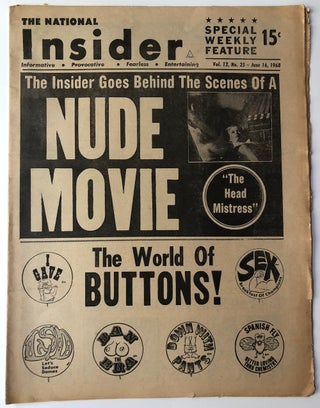 Item #H7288 The National Insider, Vol. 12, no. 25, June 16, 1968. Tabloid Journalism