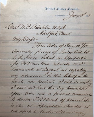 12 letters from 1884-1899 to Gen. William B. Franklin, regarding the National Soldiers' Home