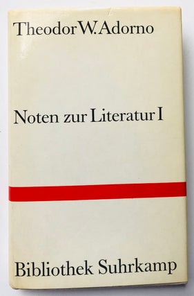 Item #H7711 Noten zur Literatur I. Theodor W. Adorno