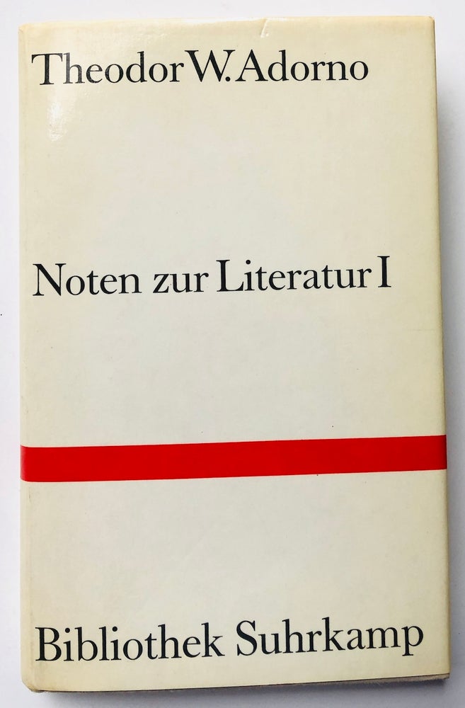 Item #H7711 Noten zur Literatur I. Theodor W. Adorno.
