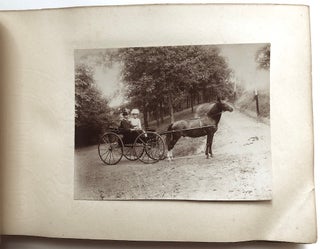 Item #H7853 Ca. 1890s photo album: 54 woodland scenes, old barns, lakes, Niagara River & Falls,...