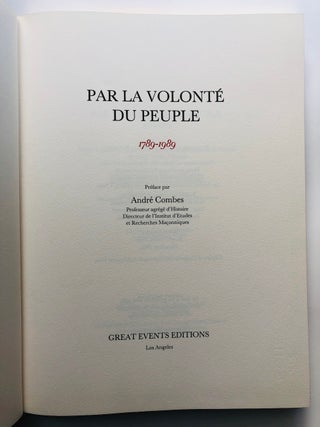 Par La Volonté du Peuple 1789-1989, No. 1 of 40 H.C. copies