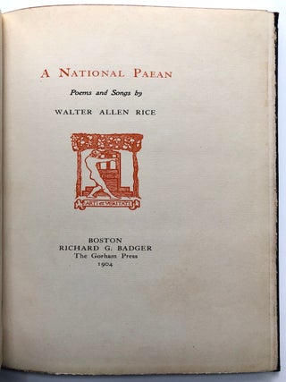 A National Paean, Poems and Songs