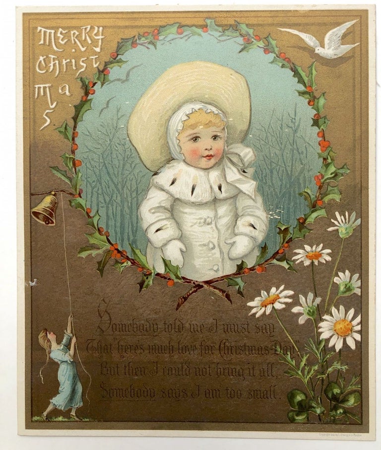 Item #H8335 1881 large Christmas card from the Prang Co. Louis Prang Co.