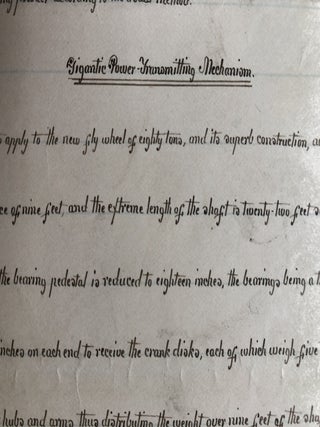 Ca. 1880-1900 notes in an extremely tiny and neat hand on "Utilization of Waste Chemical Products" and "Gigantic Power-Transmitting Mechanism"