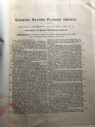 2 original patents from 1902 issued for Process of Treating Pigments and Processes of Manufacturing Paints