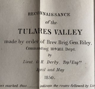 Report of The Secretary of War, Communicating, In compliance with a resolution of the Senate, a report of the Tulare valley, made by Lieutenant Derby, August 24, 1852