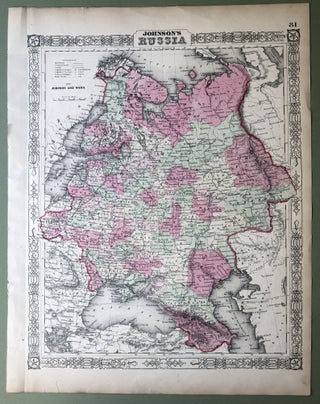 Item #H8530 1864 Johnson's map: RUSSIA, 13 X 18. Johnson