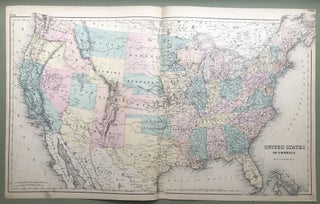 Item #H8563 1876 Map of the United States, 29 x 17. Otto Krebs