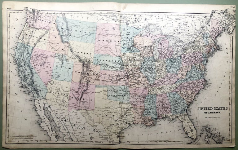 Item #H8588 1876 Map of the United States, 29 x 17. Otto Krebs.