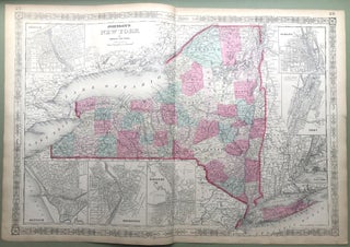 Item #H8594 1864 Johnson's map: NEW YORK STATE, 26 x 18. Johnson