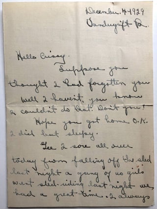 Letters from 4 girlfriends to a Don Juan of Mercer County, PA 1929-1931