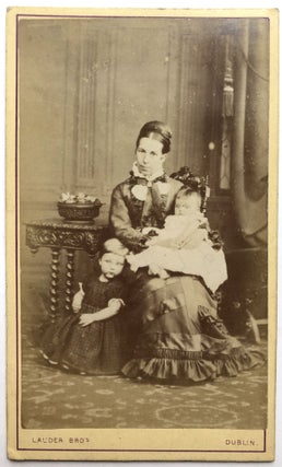 Item #H8607 CDV of an Irish mother and her two young children, ca. 1865. Lauder Bros. Dublin