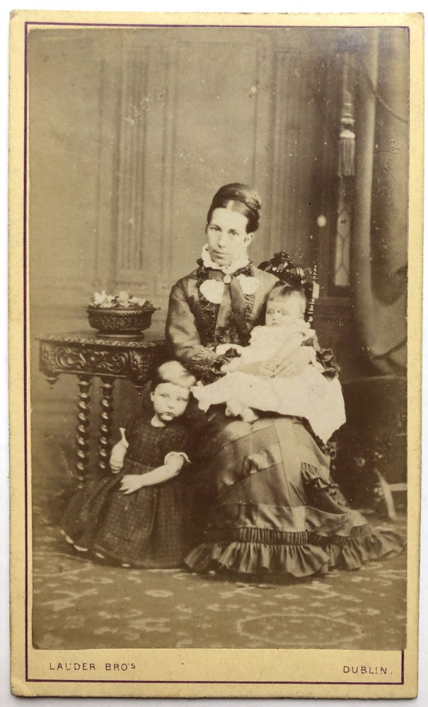 Item #H8607 CDV of an Irish mother and her two young children, ca. 1865. Lauder Bros. Dublin.