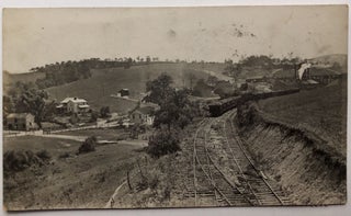 Item #H8640 1916 RPPC of ore trains at Imperial PA. PA Allegheny County