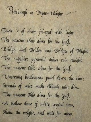 Hand-calligraphed folder of poetry by a Pittsburgher, ca. 1960s: Songs of Capricorn