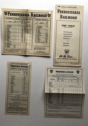 30+ PA RR schedule sheets & a few timetables 1948-1952 - mainly Pittsburgh area - & 40+ tickets, punch passes, weekly pass cards
