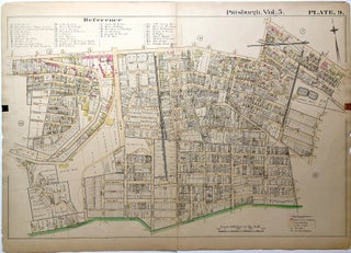 Item #H8906 1890 linen backed map 27 x 19.5" Pittsburgh South Side Slopes