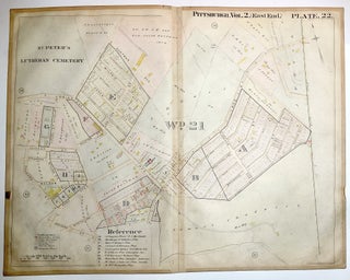 Item #H8922 1899 linen-backed 28 x 22" map: Pittsburgh's Lincoln-Lemington