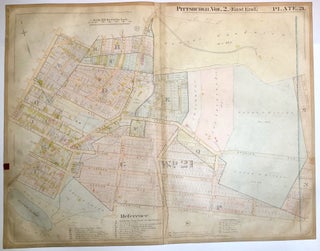 Item #H8923 1899 linen-backed 28 x 22" map: Pittsburgh's North Homewood