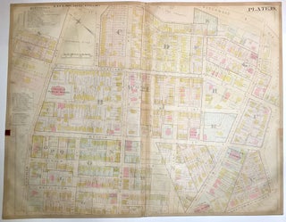Item #H8925 1899 linen-backed 28 x 22" map: Pittsburgh's Homewood & Larimer neighborhoods
