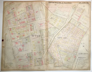 Item #H8926 1899 linen-backed 28 x 22" map: Pittsburgh's Highland Park neighborhood