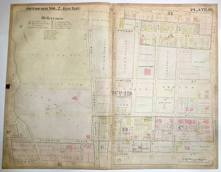 Item #H8928 1899 linen-backed 28 x 22" map: Pittsburgh Highland Park neighborhood