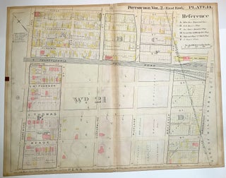 Item #H8930 1899 linen-backed 28 x 22" map: Pittsburgh Homewood-Brushton neighborhood