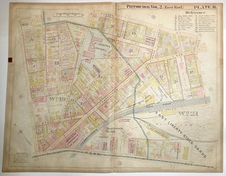 Item #H8932 1899 linen-backed 28 x 22" map: Pittsburgh Larimer & East Liberty
