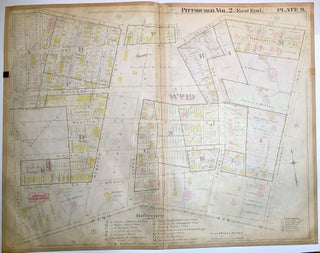 Item #H8934 1899 linen-backed 28 x 22" map: Pittsburgh East Liberty & Garfield