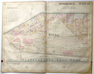 Item #H8945 1900 linen-backed 28 x 22" map: Pittsburgh Lawrenceville neighborhood