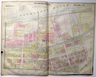 Item #H8950 1900 linen-backed 28 x 22" map: Pittsburgh Upper Strip District