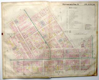 Item #H8957 1900 linen-backed 28 x 22" map: Pittsburgh Hill District, Wylie Ave