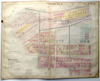 Item #H8962 1900 linen-backed 28 x 22" map: Pittsburgh Downtown, Bedford & 7th