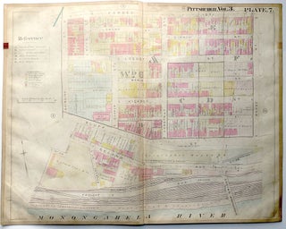 Item #H8964 1900 linen-backed 28 x 22" map: Pittsburgh Uptown, Forbes & Boyd