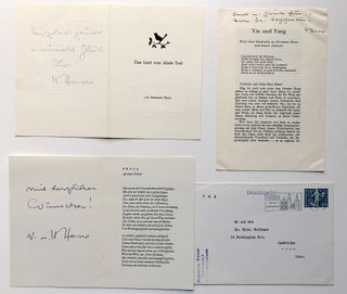 Group of letters, notes, publications, inscribed by Hesse to Richard Hoffman