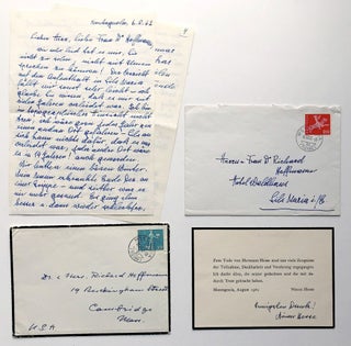 Group of letters, notes, publications, inscribed by Hesse to Richard Hoffman