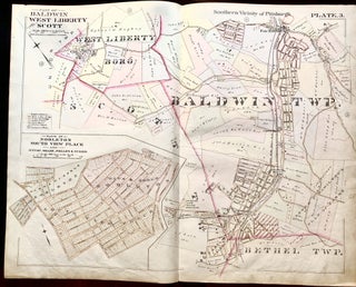 Item #H9046 1896 Pittsburgh Plat Map 29 x 23: Baldwin, West Liberty, Scott, Nobleton