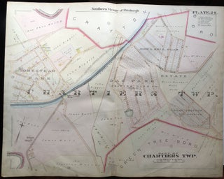 Item #H9047 1896 Pittsburgh Plat Map 29 x 23: Part of Chartiers Township