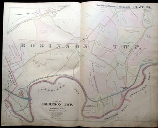 Item #H9048 1896 Pittsburgh Plat Map 29 x 23: Part of Robinson Township