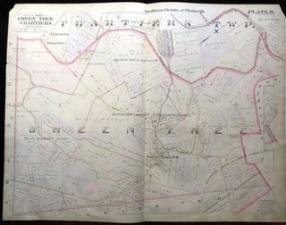 Item #H9058 1896 Pittsburgh Plat Map 29 x 23: Greentree & Chartiers