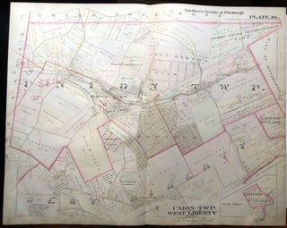 Item #H9059 1896 Pittsburgh Plat Map 29 x 23: Union Twp & West Liberty