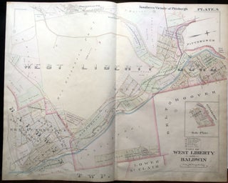 Item #H9060 1896 Pittsburgh Plat Map 29 x 23: West Liberty & Baldwin
