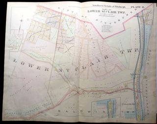 Item #H9061 1896 Pittsburgh Plat Map 29 x 23: Lower St. Clair Township