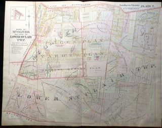 Item #H9062 1896 Pittsburgh Plat Map 29 x 23: Lower St. Clair Twp, Mount Oliver